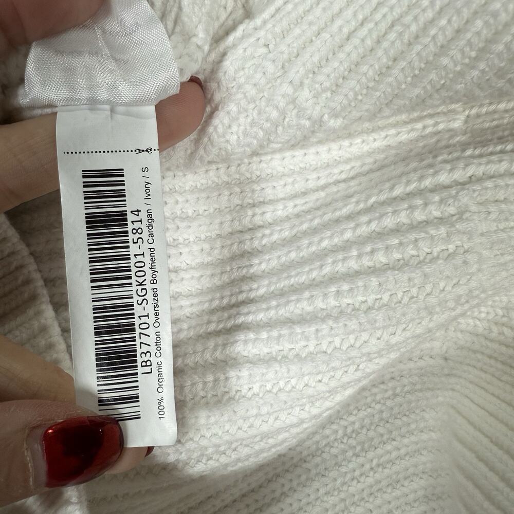 Quince 100% Organic Cotton Oversized Boyfriend Cardigan Womens Size S White - Picture 8 of 8